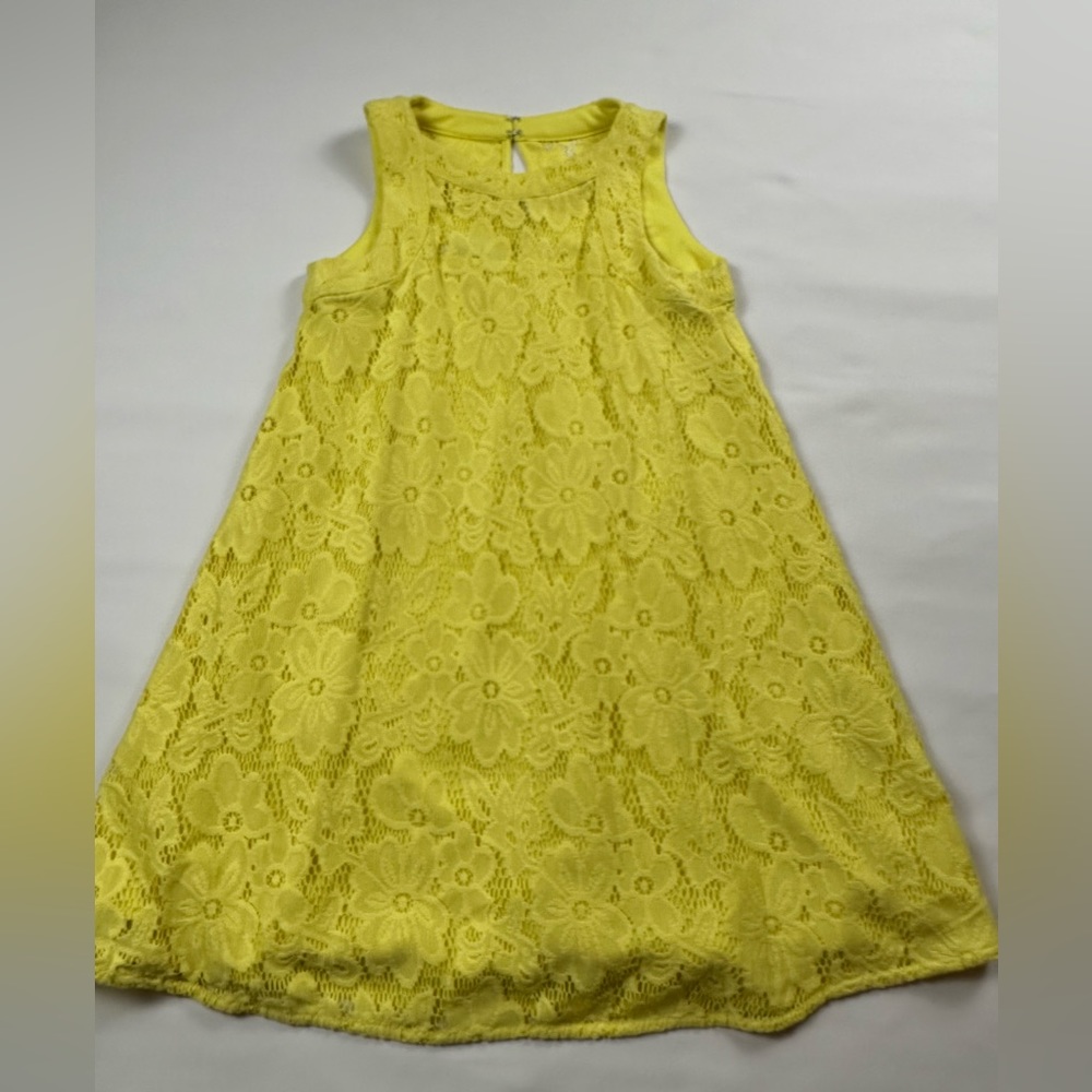 Donna Morgan yellow floral lace cocktail dress size 2